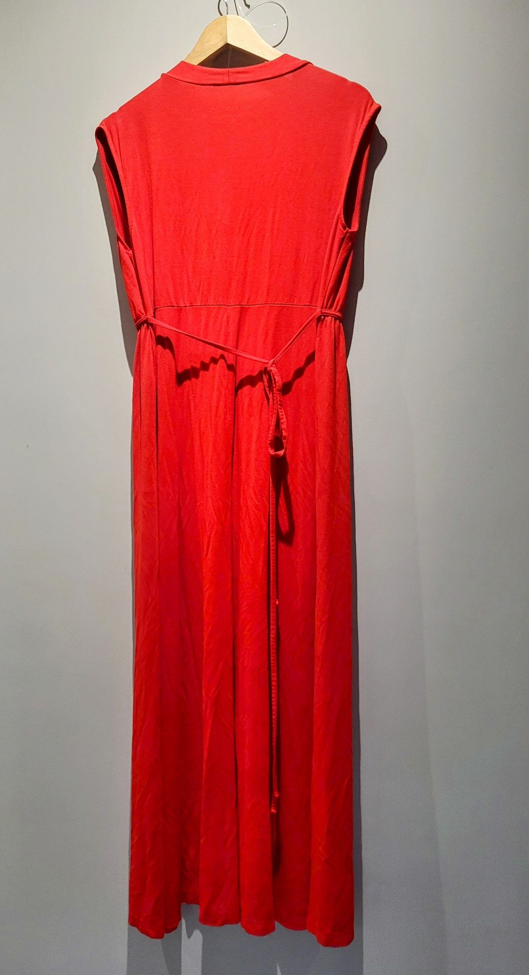 Maxi wiskozowa czerwona sukienka Bon prix