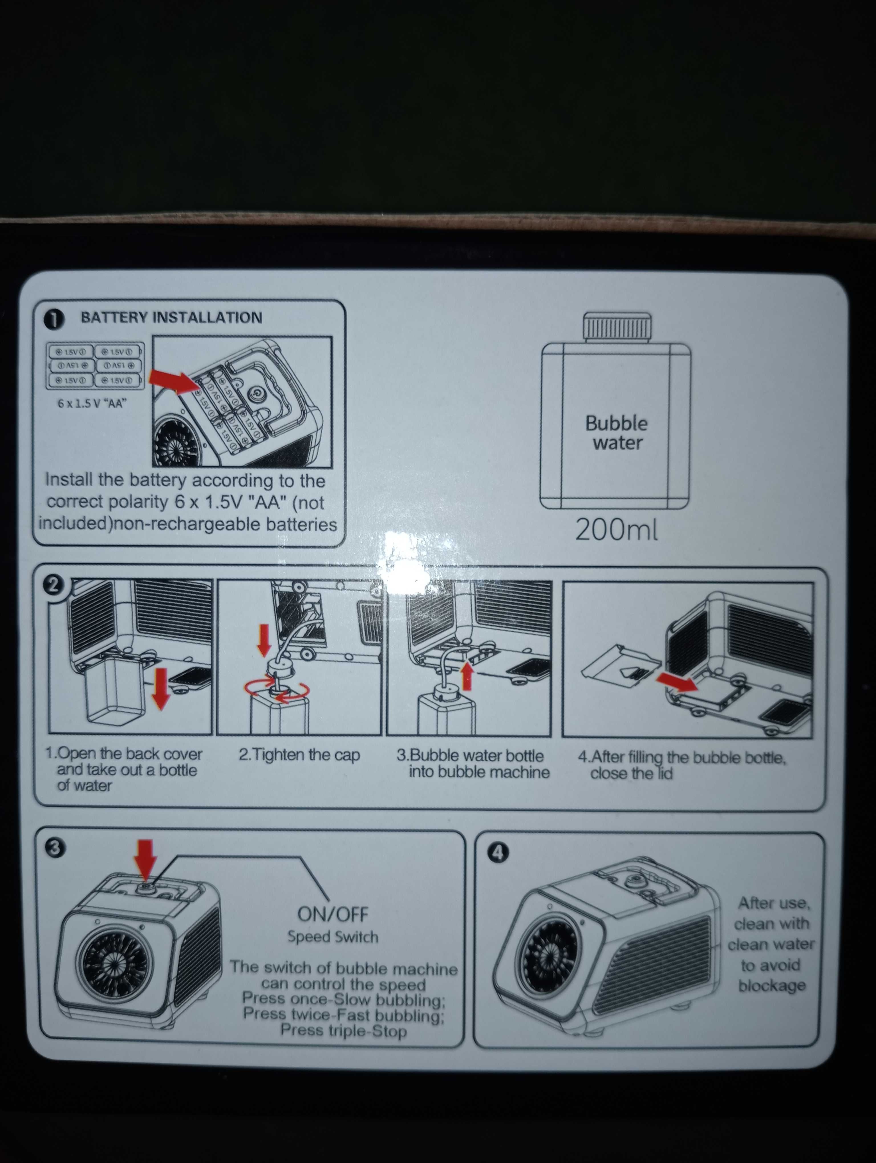 Automatyczna maszyna do robienia baniek mydlanych LED