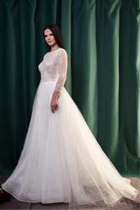 Nowa suknia ślubna Igar 38 M długi rękaw tren