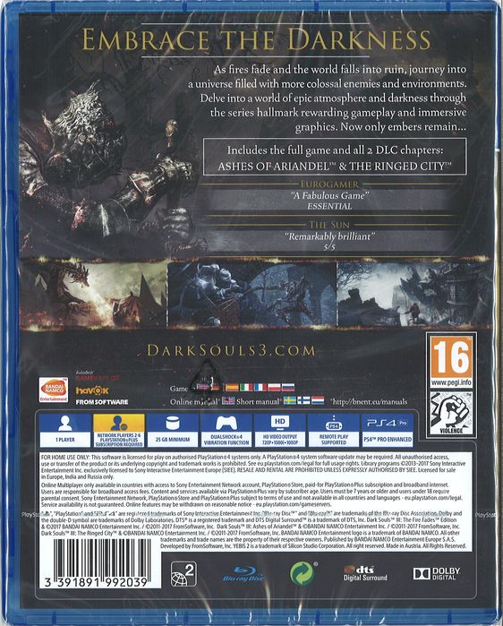Dark Souls III: The Fire Fade's Edition PL (PS4) Gra nowa w folii