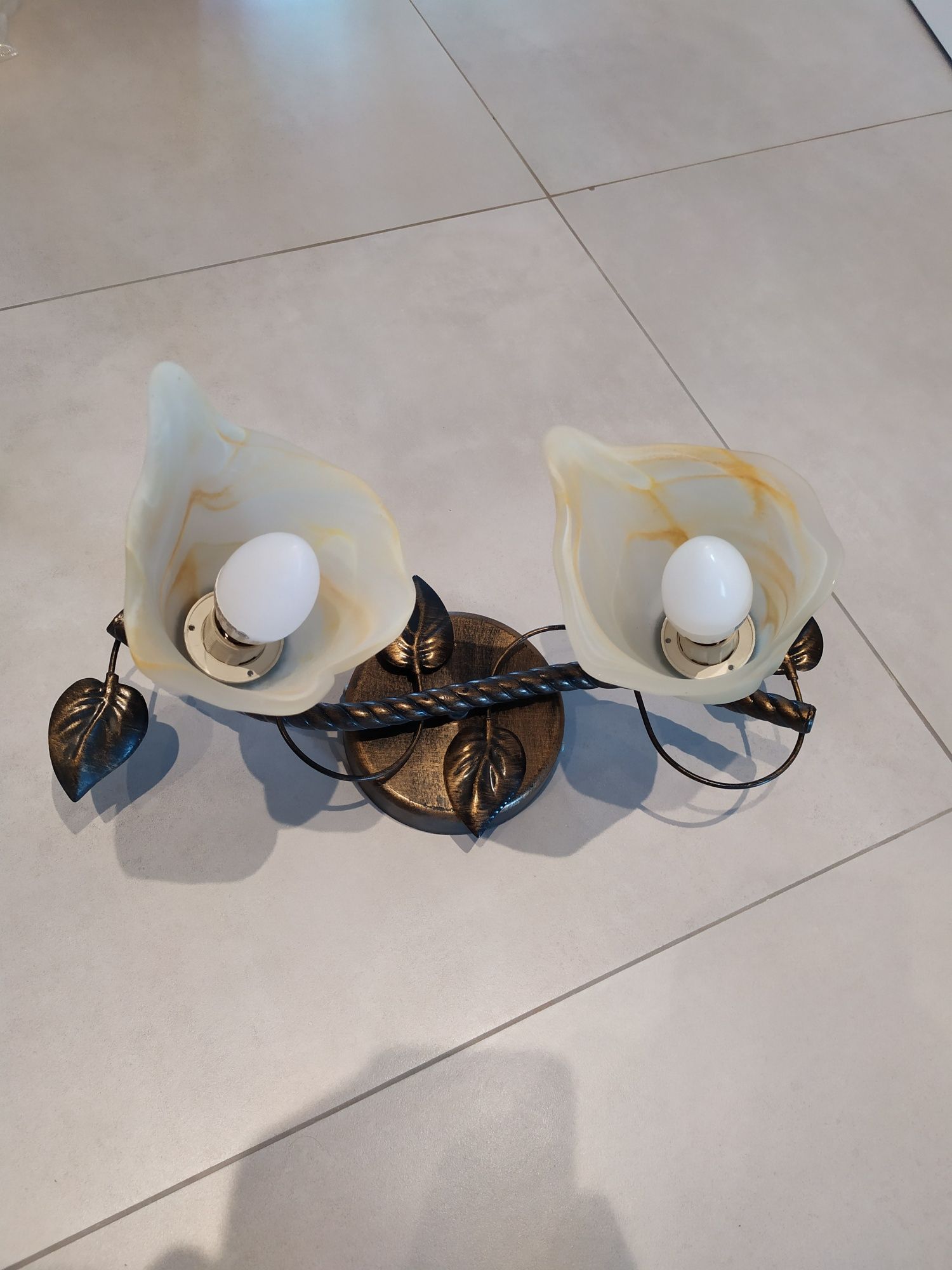 Żyrandol lampa ścienna kinkiet metaloplastyka stan idealny