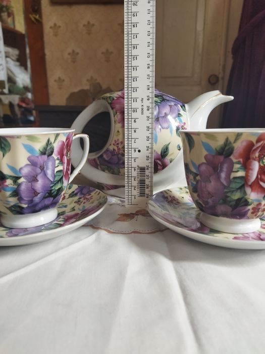 Чайные пары с чайником в цветы