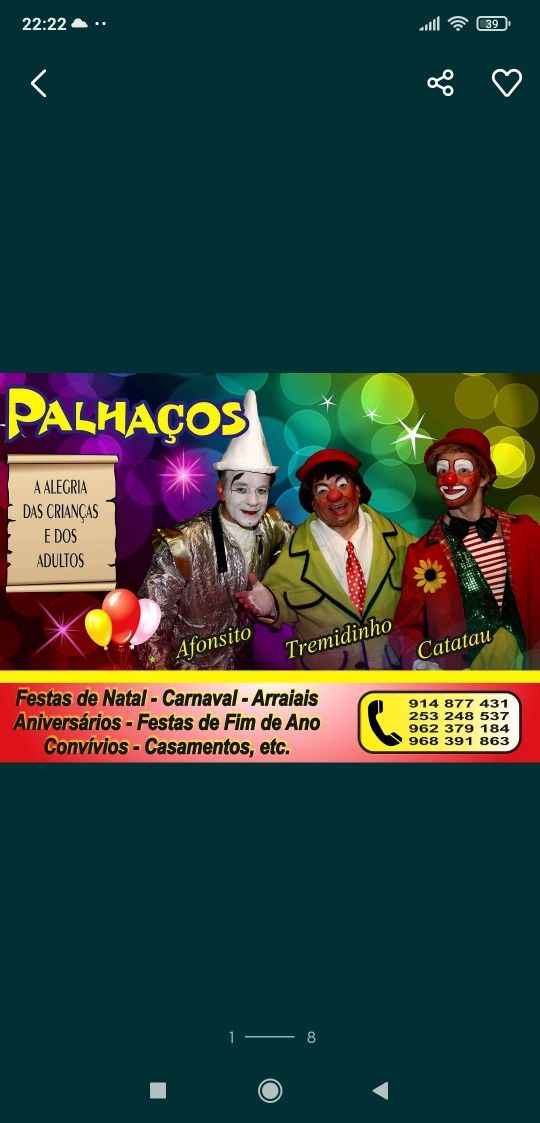 Animação palhaço, parelha ou trio, eventos, festa de Natal