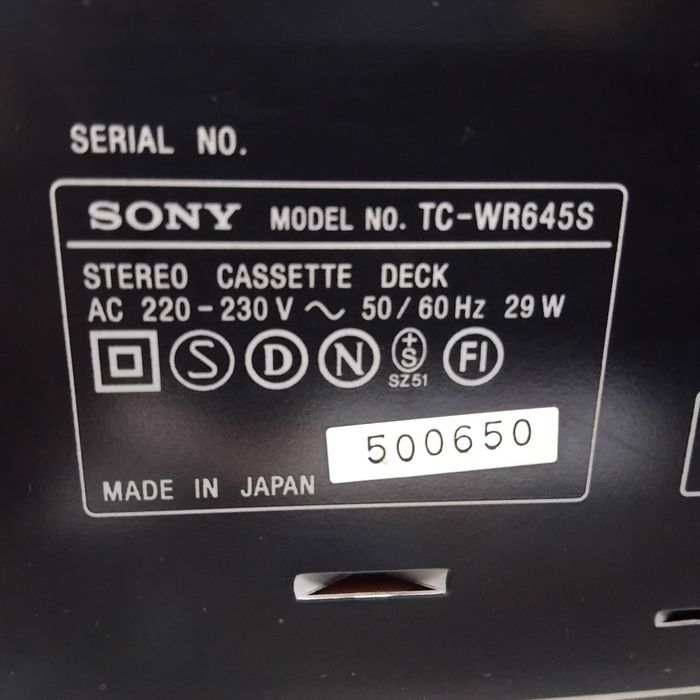 SONY  TC-WR645S deck cassettes