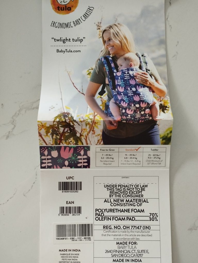 Nosidełko ergonomiczne Tula twlight tulip
