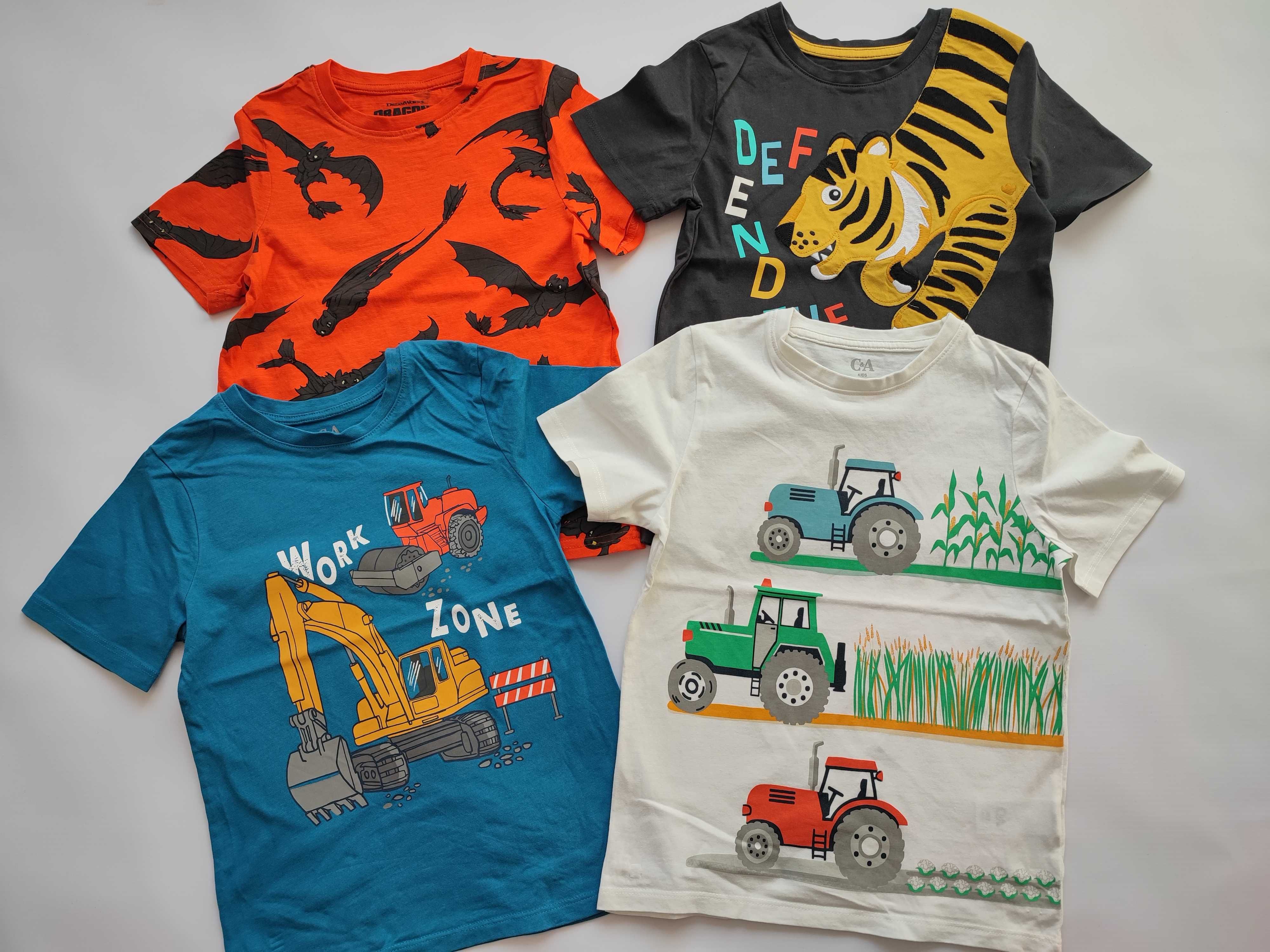 T-shirt Dragons traktor tygrys r. 122 4-pack C&A