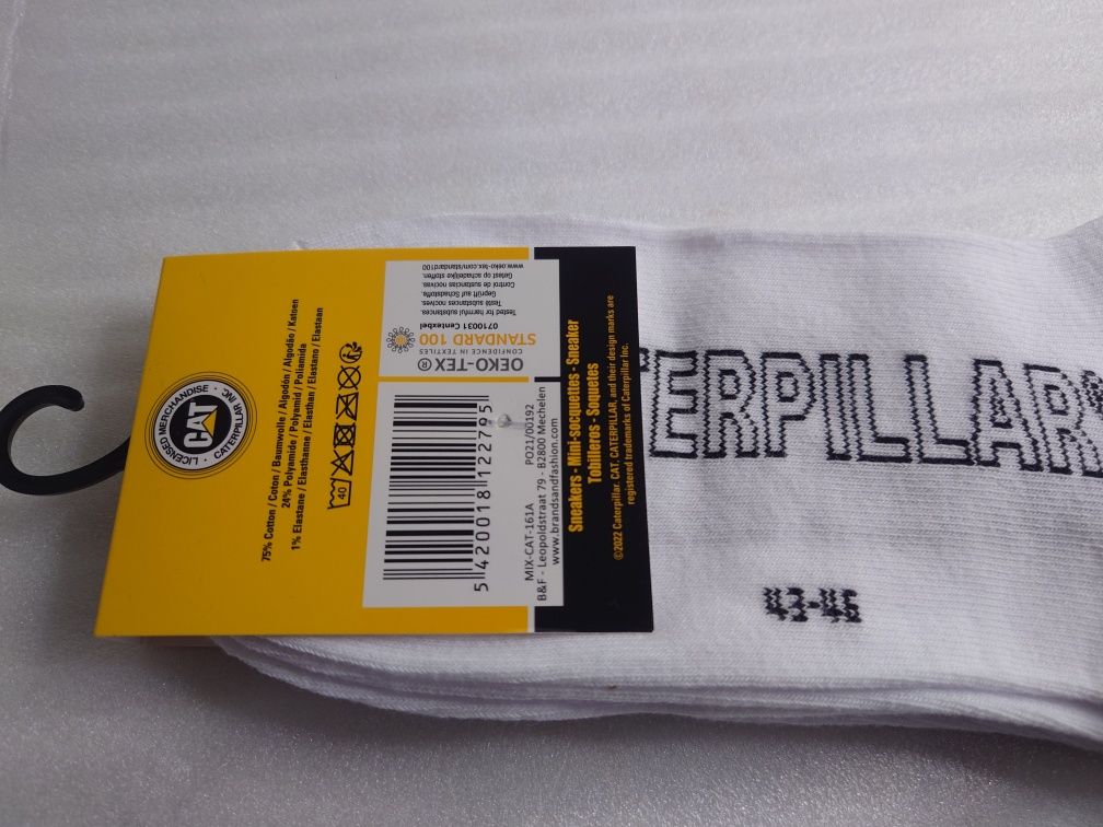 Skarpety CAT 43-46 stopki krótkie do kostki Caterpillar 3 pary białe