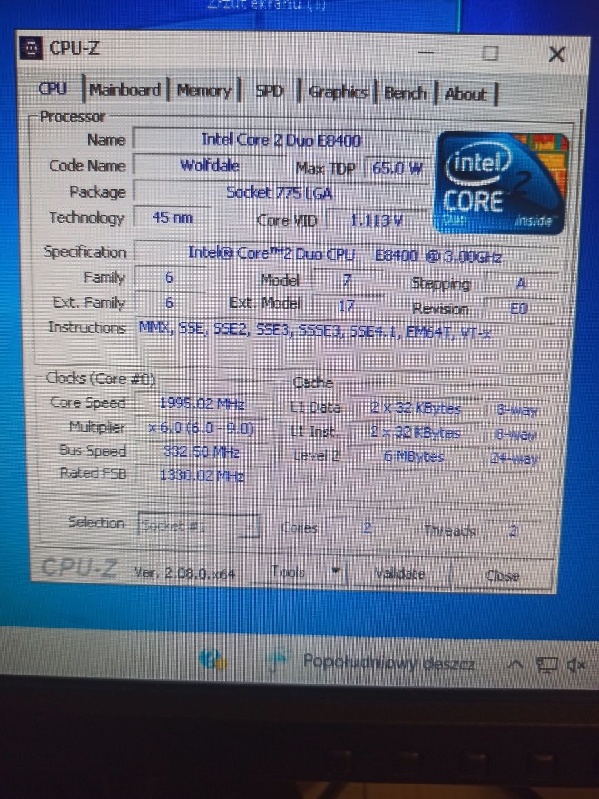 Komputer 6GB RAM core2duo + monitor 17 cali