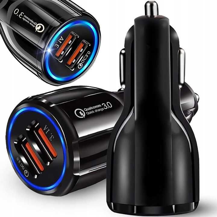 ładowarka samochodowa do gniazd zapalniczki 2 xusb quick charge 3.0 po