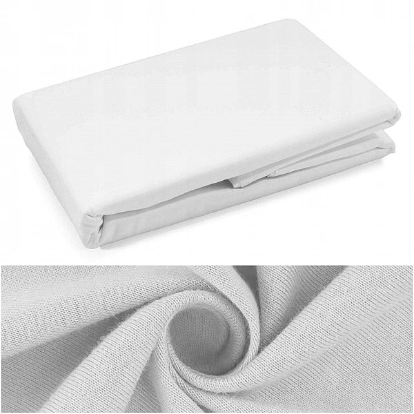 PRZEŚCIERADŁO z gumką 200x220 + 25 cm JERSEY bawełniane Lorenzo BIAŁE