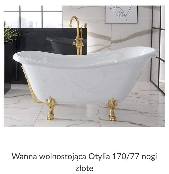 Wanna BESCO otylia złote nogi i kran