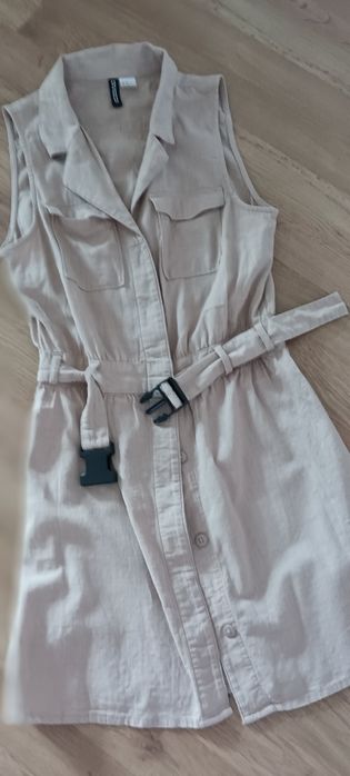 Sukienka zapinana z kołnierzykiem rozmiar s h&m
