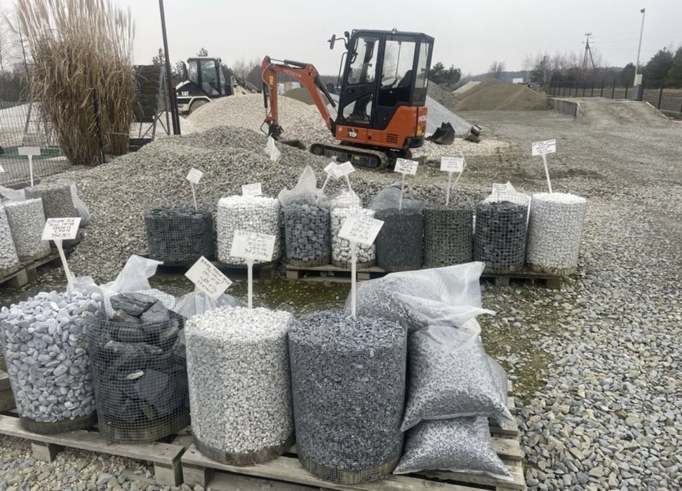 Ogrod kamienie ozdobne drogowe grys kliniec tłuczeń transport