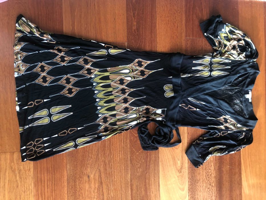 Mango Suit Vestido preto traçado - M