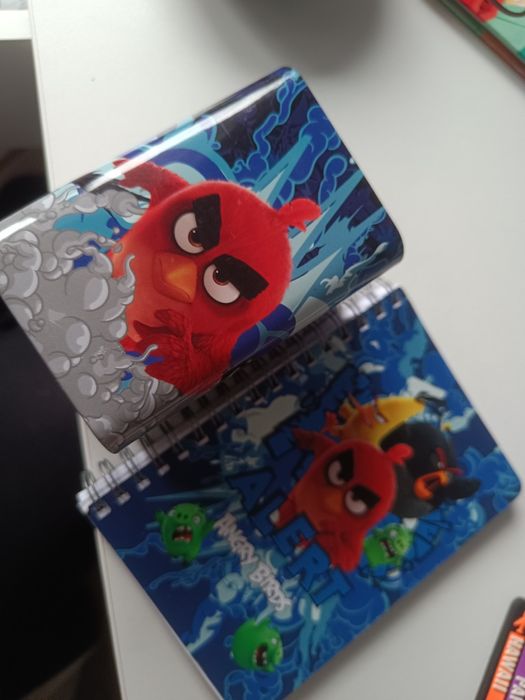 Angry Birds notes i metalowy pojemnik na długopisy