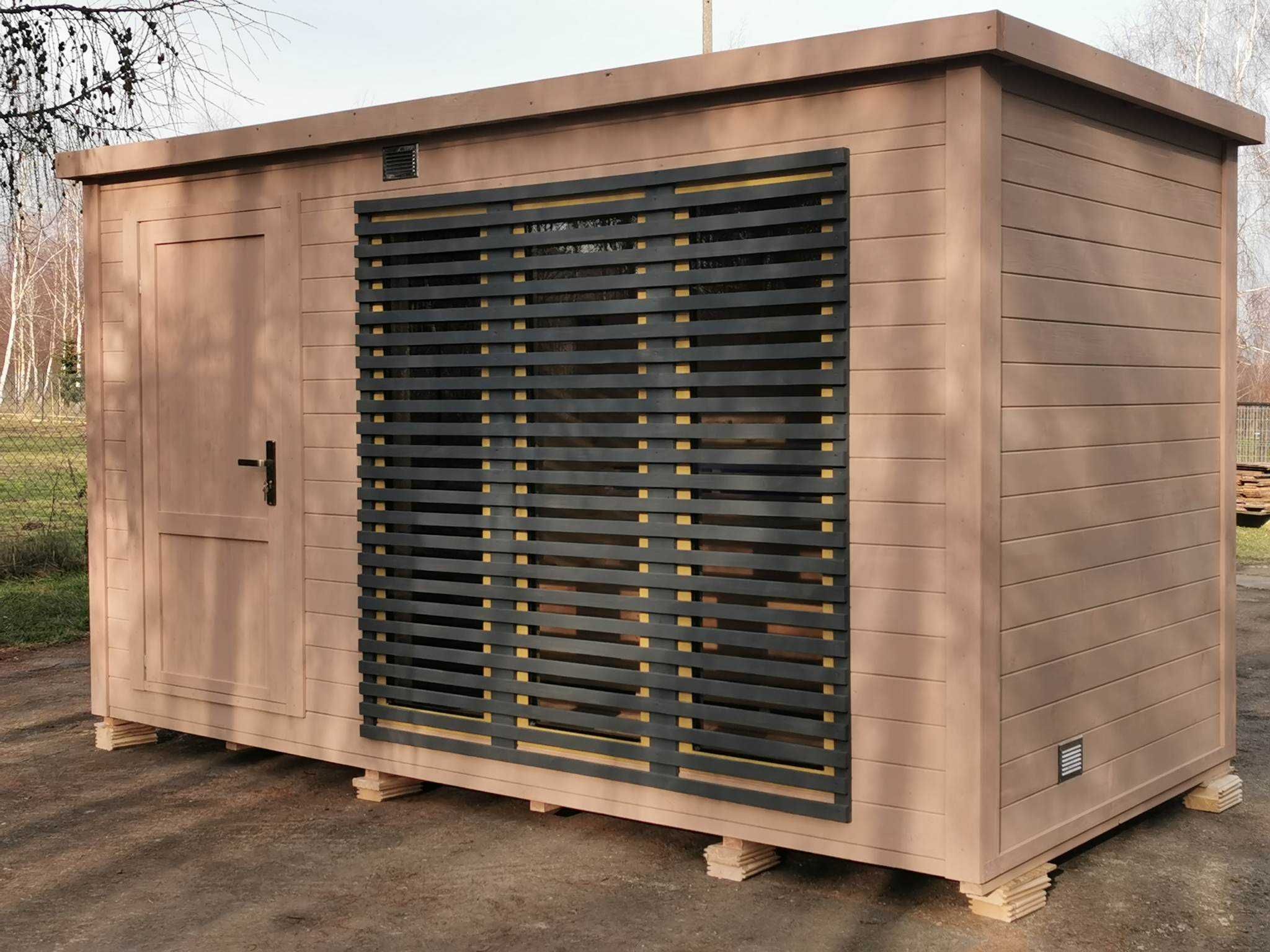 Sauna Ogrodowa 4x2m dwa poziomy ławek Ocieplona Zestaw Raty Leasing