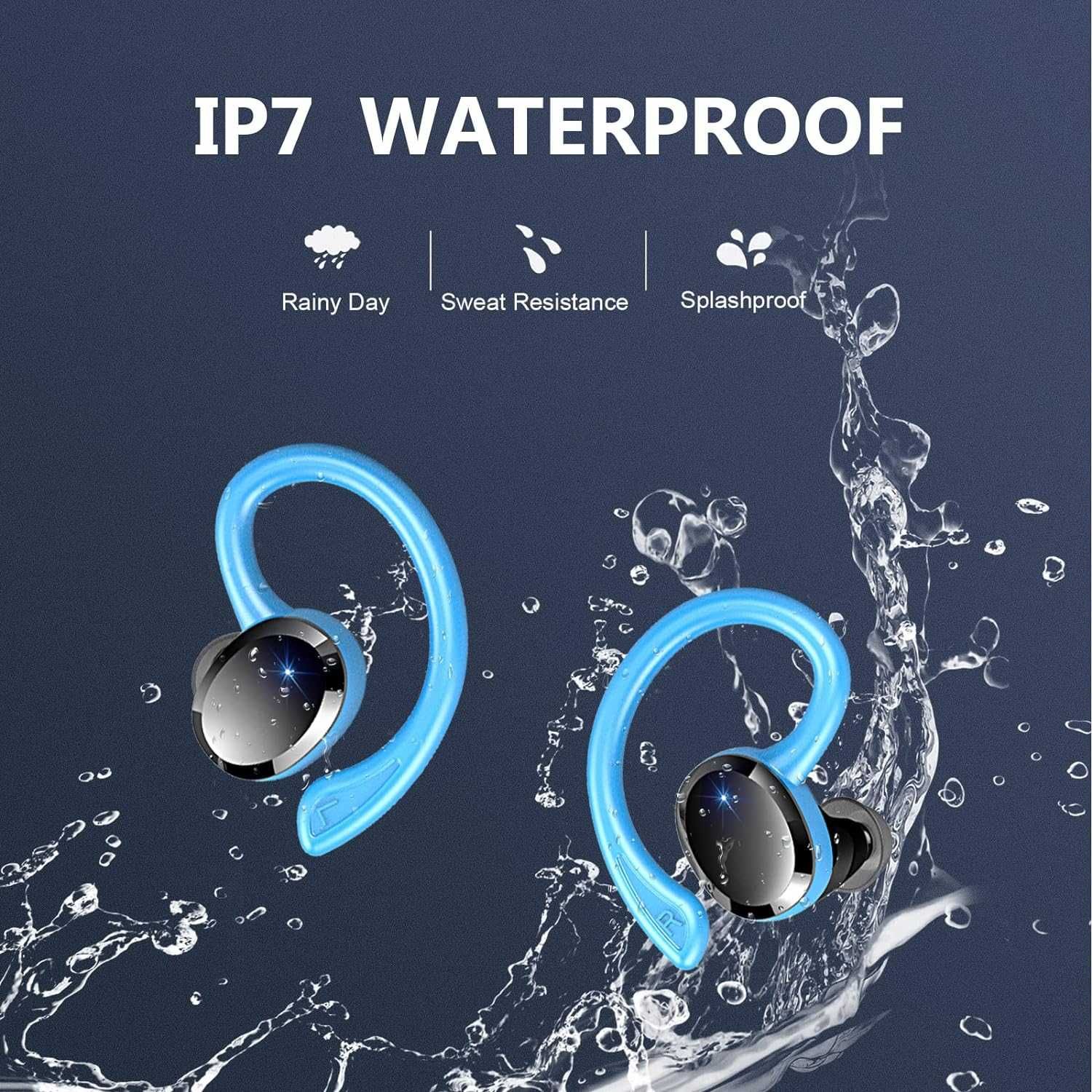 Słuchawki douszne, Bluetooth do biegania Q38, USB C wodoszczelne IP7