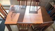 Stół w okleinie dębowej 90x150cm plus 6 krzeseł do kompletu