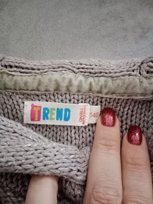 Bezrękawnik kamizelka ciemny beż srebrna nitka