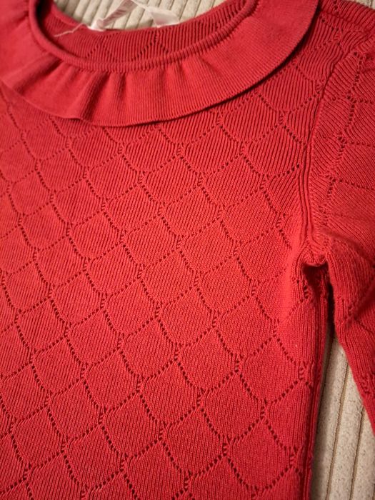 H&M sukienka dzianina czerwona świąteczna 122/128