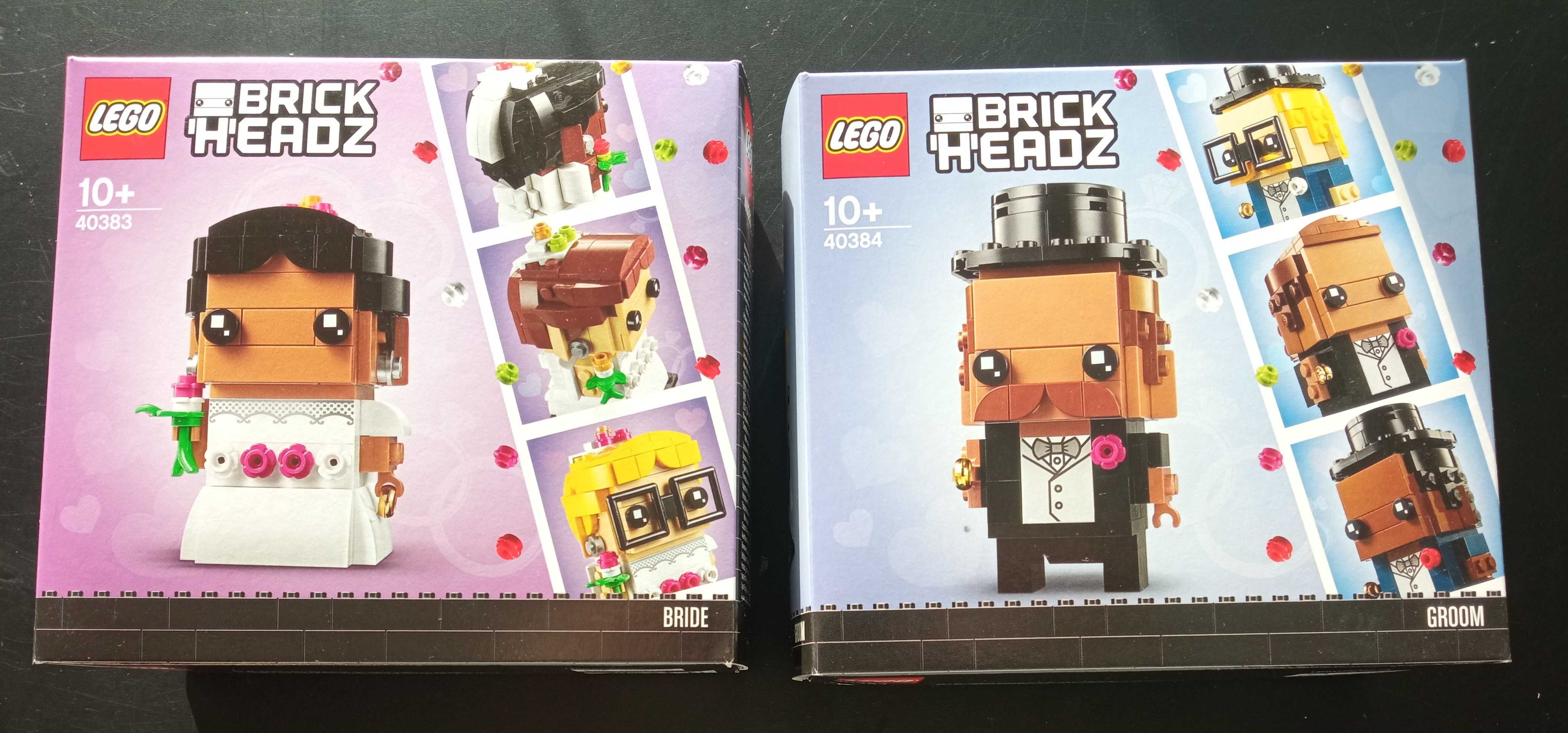 Lego Brick Headz Pan i Pani Młoda 40384 i 40383 Super Prezent Ślubny