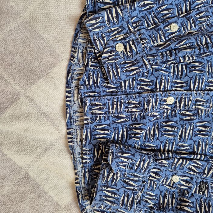 Koszula r. S, s. Bdb męska, f. Petrol, niebieska w śledzie