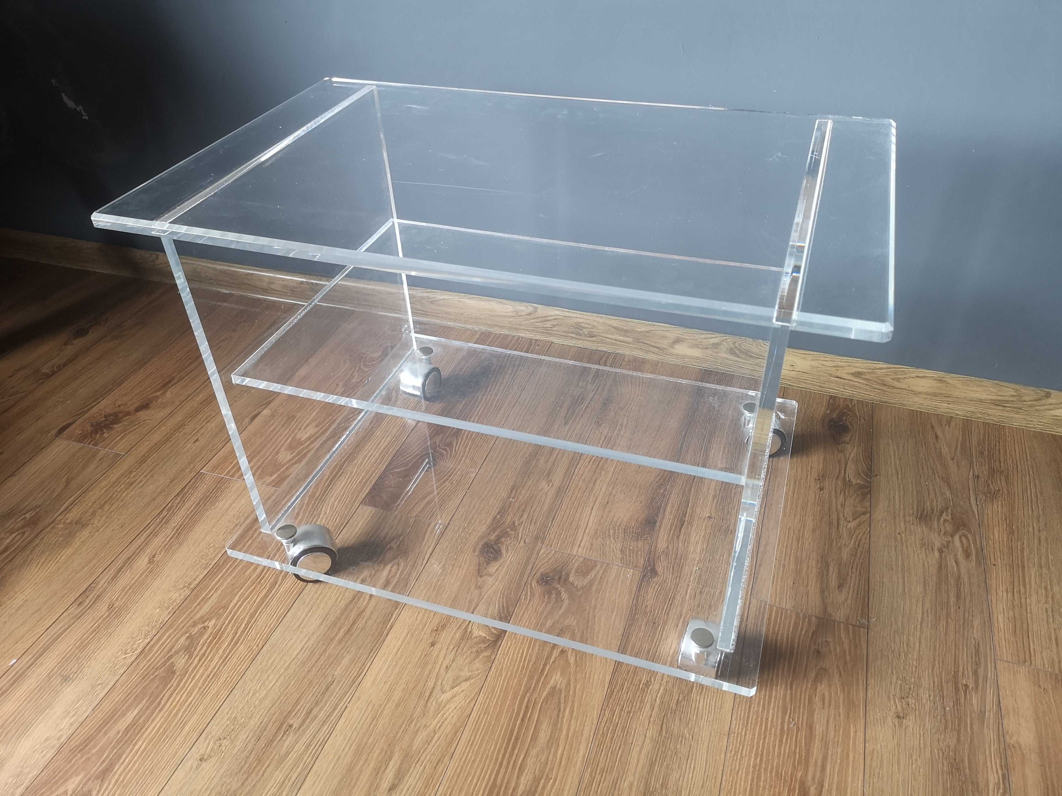 SZAFKA pleksi pleksiglas PÓŁKA stolik 43x60x47 przezroczysty masywna