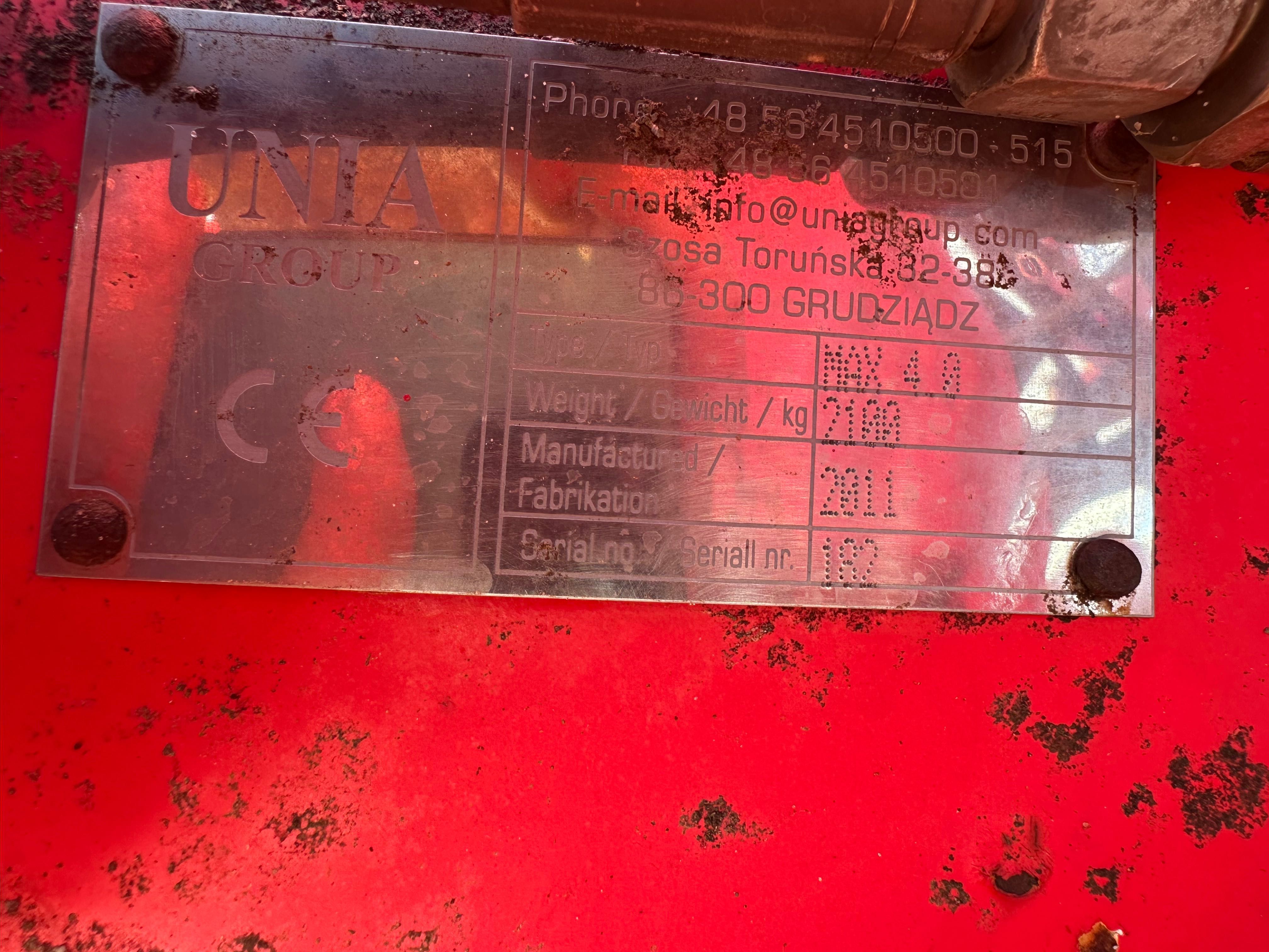 Agregat uprawowy unia max 4 m einbock 6m