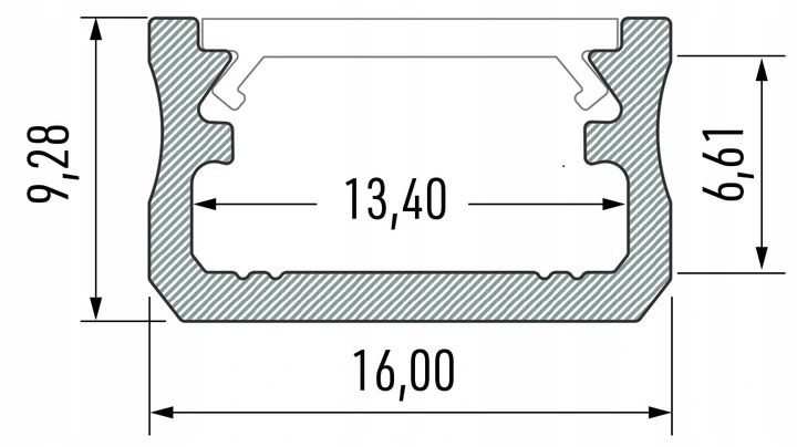 Profil aluminiowy LED Lumines typ A surowy 2mb