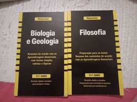 Livros de apoio a Biologia e Geologia e de Filosofia do 11° ano.
