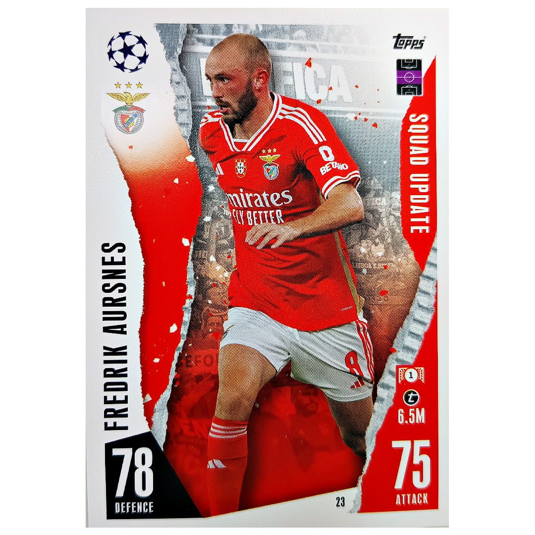 Karta Topps Match Attax Extra 2023-24 Fredrik Aursnes 23 Squad Update