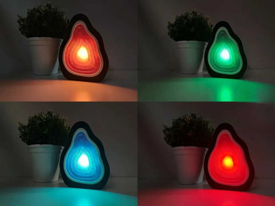 Lampka LED Wielokolorwa Kryształ Geoda