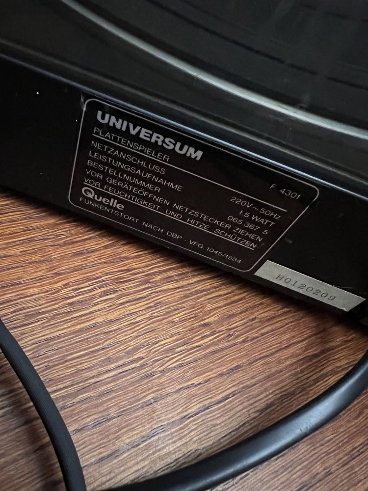 Gramofon Adapter Universum F 4301 na płyty winylowe
