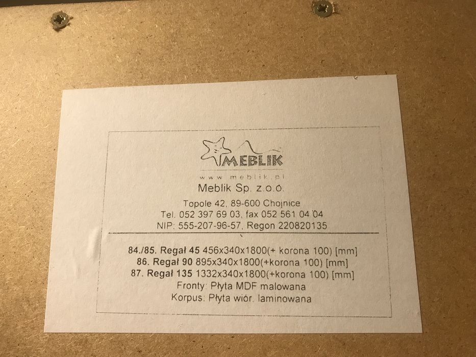 Super wysoki regał meblik