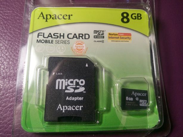 Микро CD флешка Apacer 8 GB с адаптером..