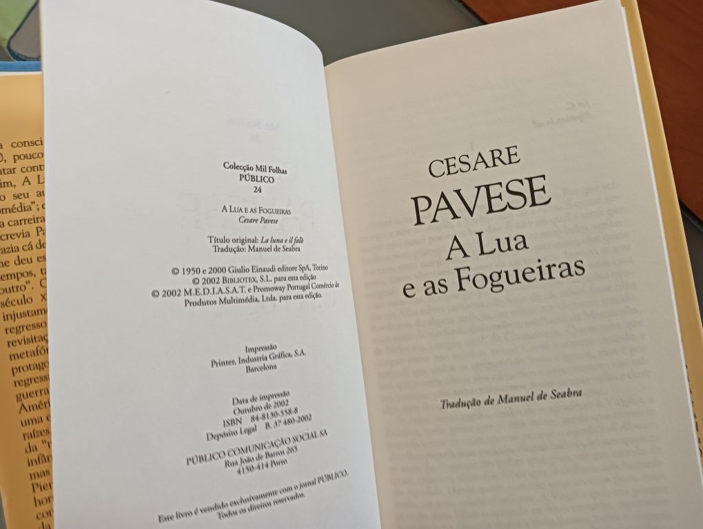 A Lua e as Fogueiras , de Cesare Pavese -	Novo!