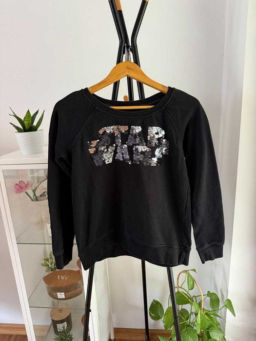 Czarna bluza Star Wars cekiny cotton