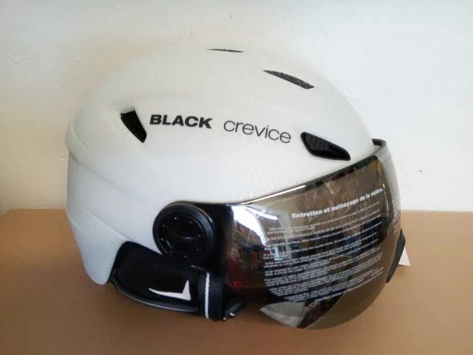 Kask narciarski black crevice Silvretta carbon white rozmiar S - 55/56