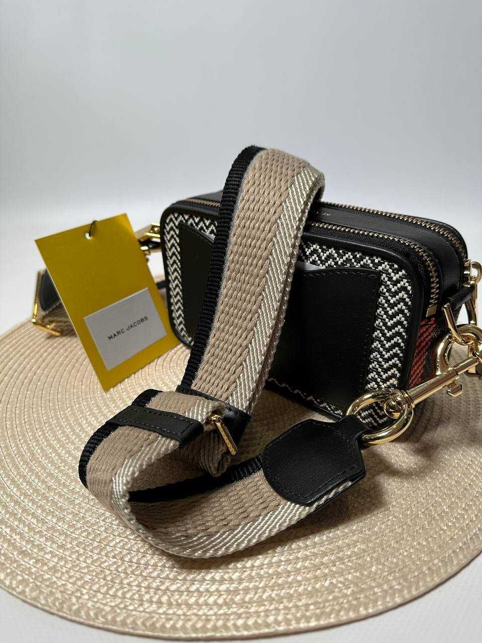 Сумка жіноча Marc Jacobs Snapshot чорно біла