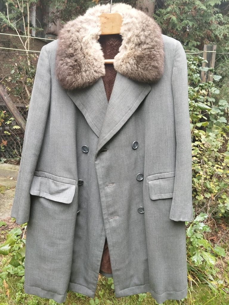 Płaszcz zimowy męski/pelisa 100% wełna, vintage