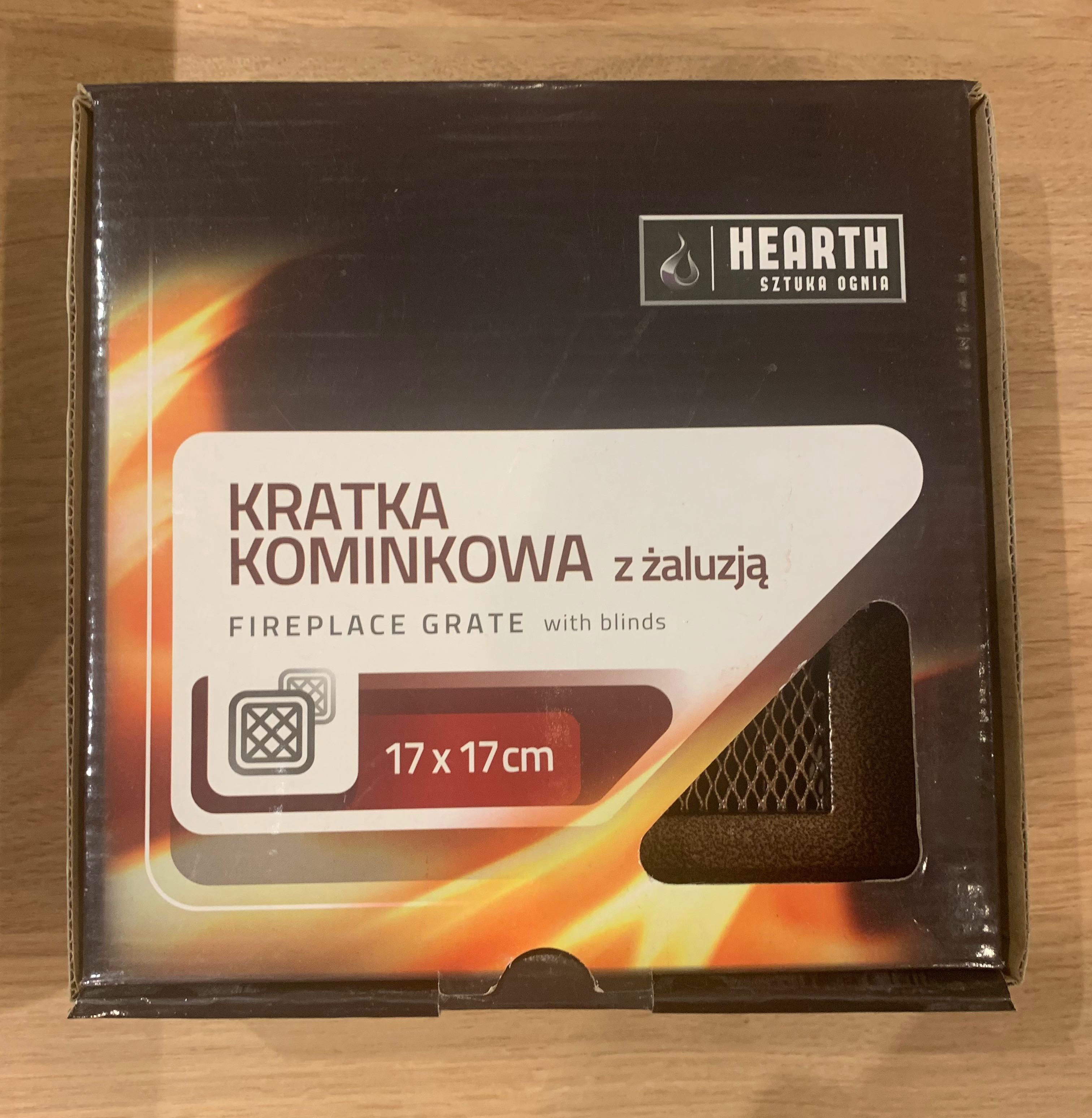 4 nowe kratki kominkowe 17x17 cm stara miedź