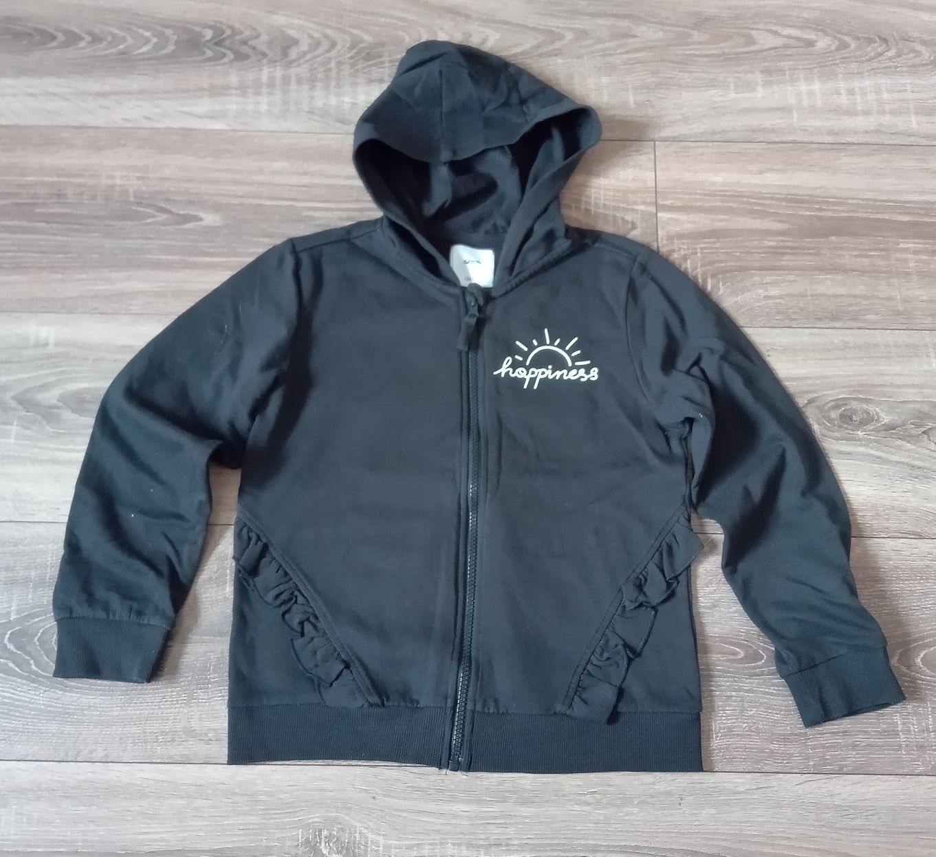Bluza z kapturem, czarna, 134 cm, Sinsay