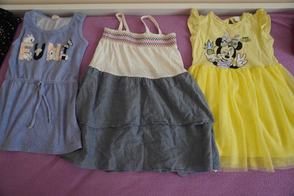 Paczka letnich ubrań 98 t-shirty, sukienki, spodnie kurtka