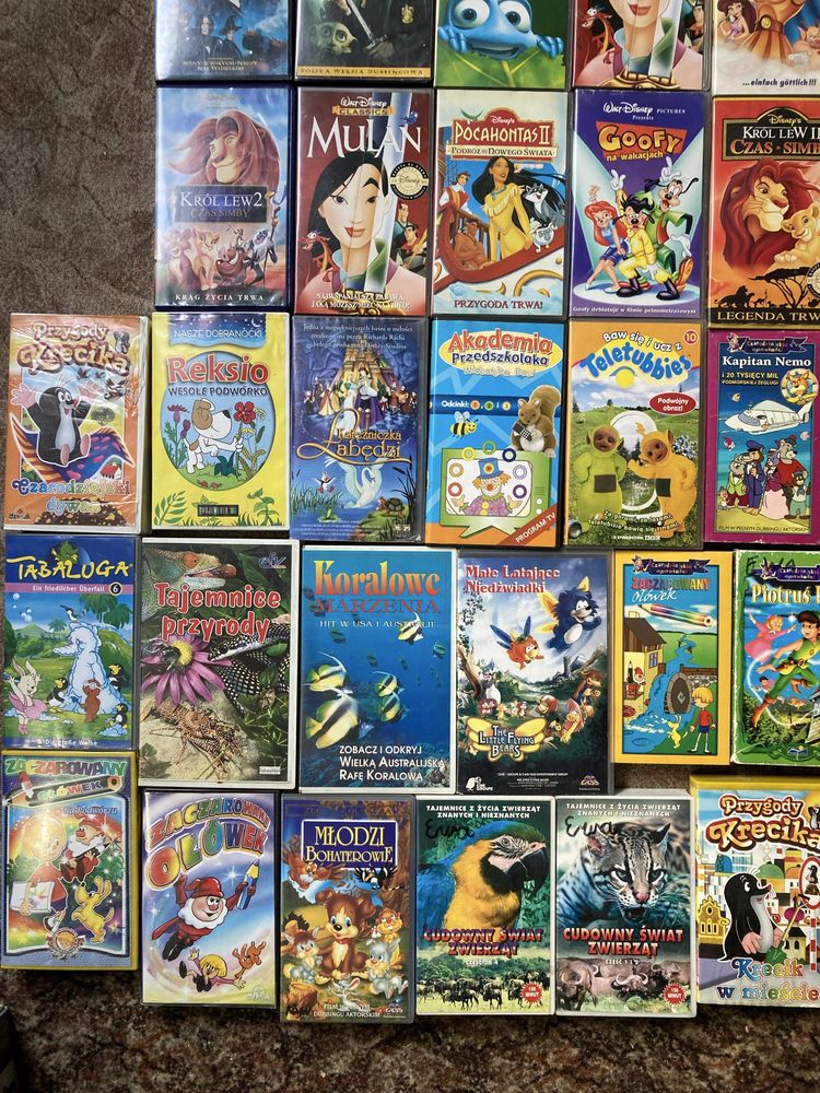Filmy vhs dvd dla dzieci. Król lew/ Kot Filemon i wiele innych