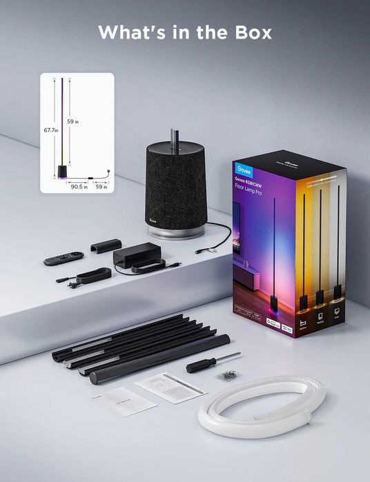 Розумна лампа/торшер з колонкою Govee Floor Lamp Pro (Чорний колір)