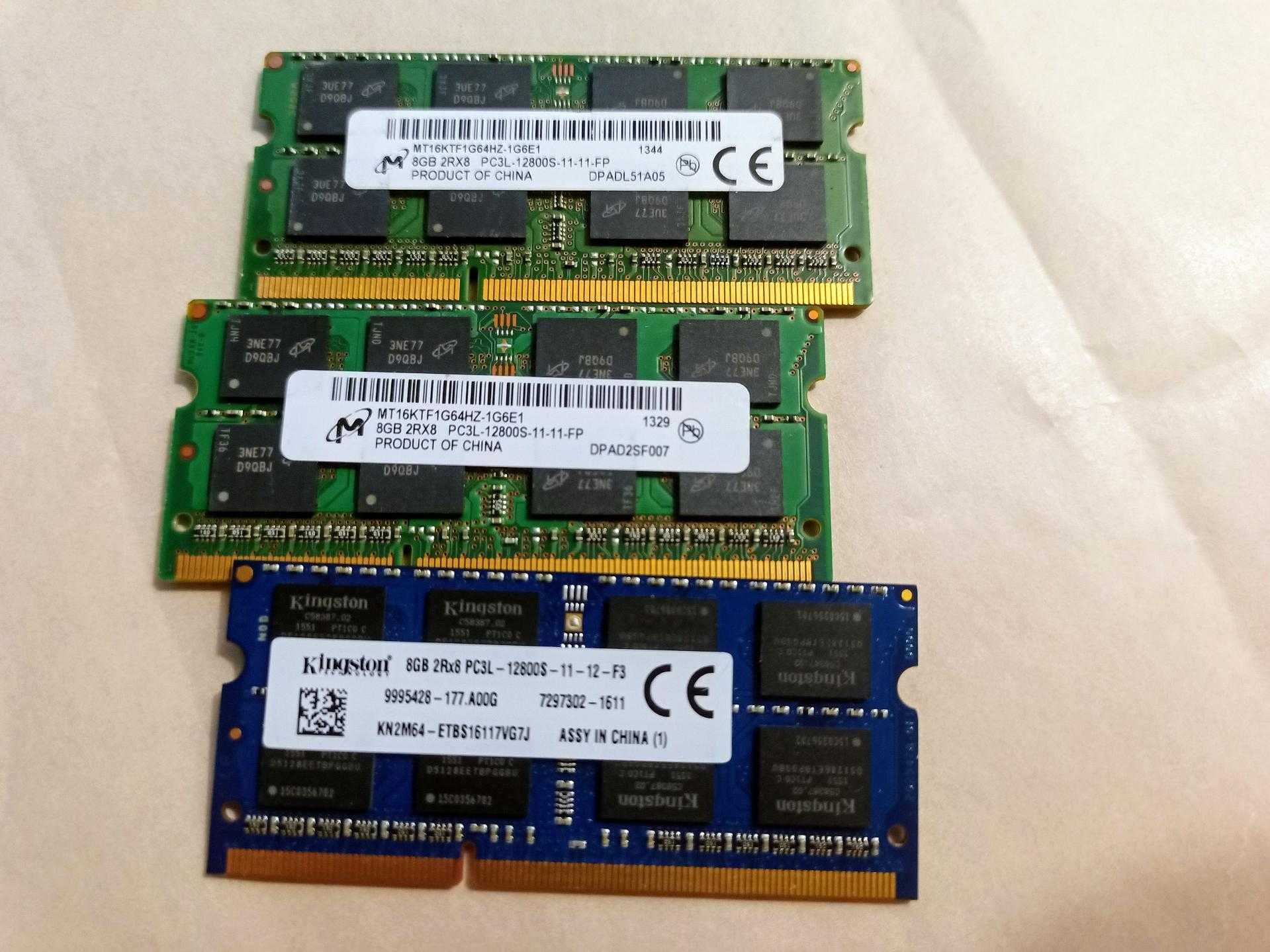 8Gb DDR3 PC3L-12800  1600MHz. Для ноутбука память.