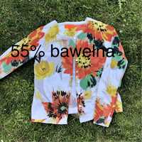Klasyczny sweter w kolorowe kwiaty rozmiar 38