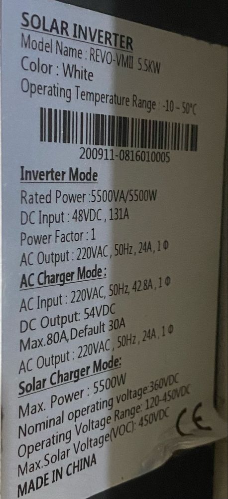 Гібридний інвертор REVO-VMII 5.5KW