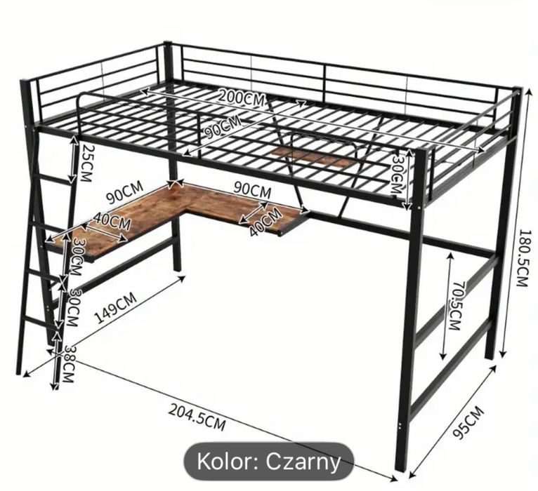 Łóżko z biurkiem piętrowe - stan bardzo dobry