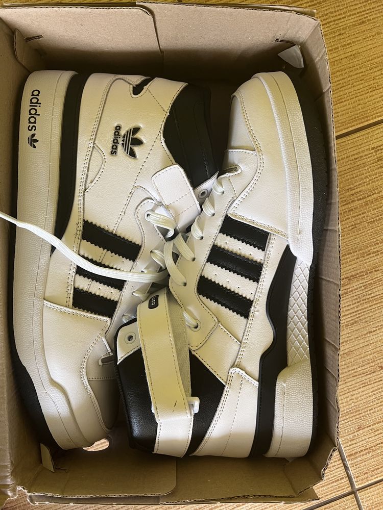 Чоловічі зимові шкіряні кросівки Adidas forum 84